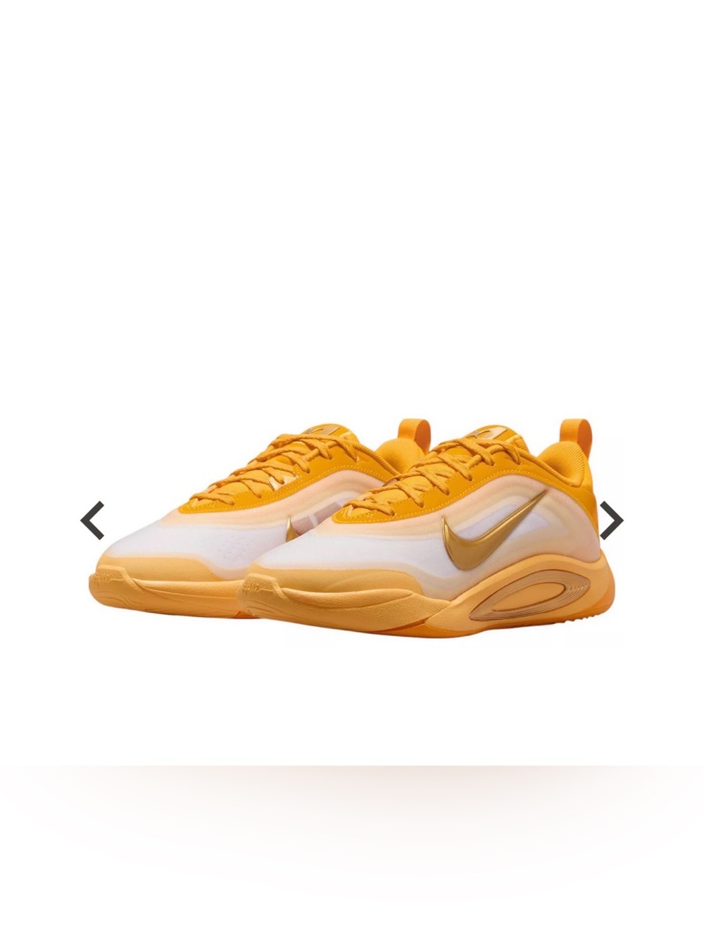 Nike Yellow, Gold and White A’One Low-Top Athletic Sneakers